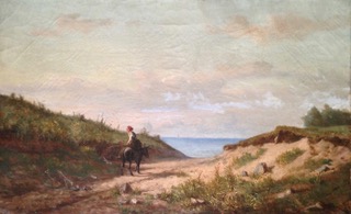 Tableau "ane au bord de mer" après restauration